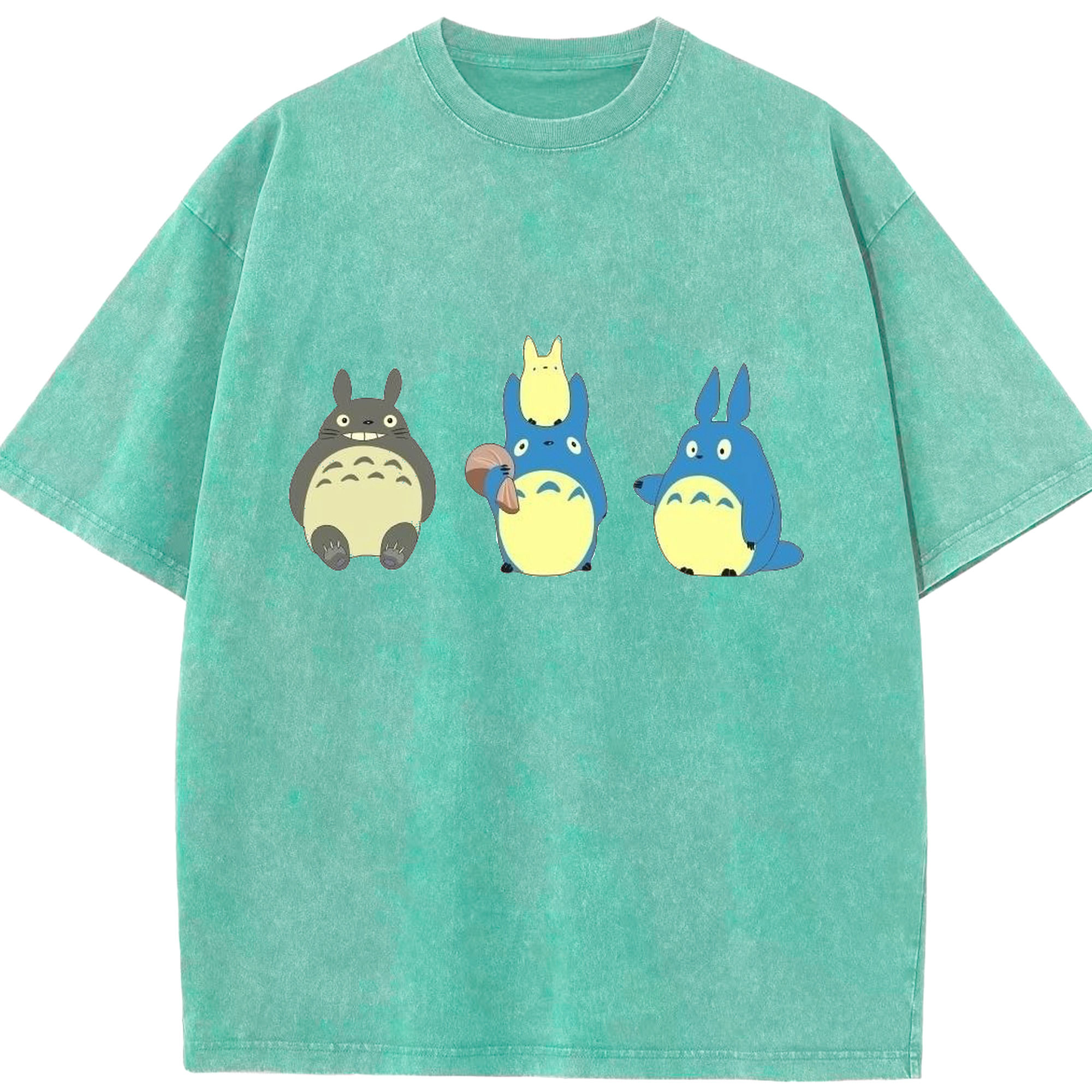 （画像用） となりのトトロ 草壁メイ 草壁サツキ My Neighbor Totoro Satsuki Kusakabe Mei Kusakabe 綿100% ヴィンテージ風 半袖Tシャツ（フロントプリント）